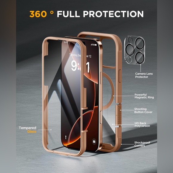 New MIRACASE - Case and screen protector for Iphone 16 pro max desert brown - Picture 2 of 8